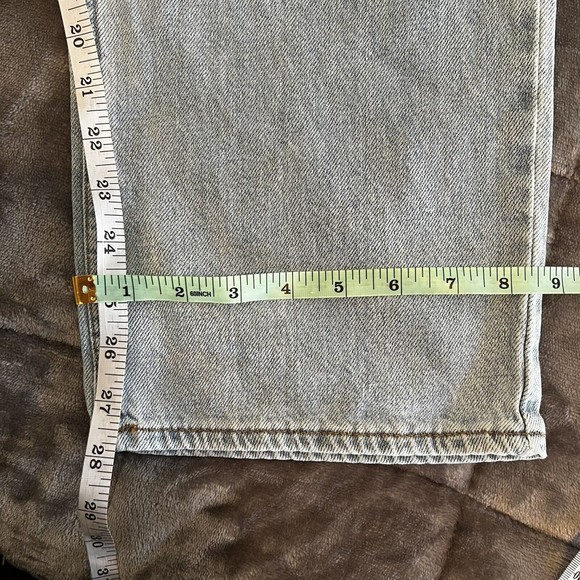 S.O.N.G. Street Jeans Size 11/30 Distressed Wide Leg Light Wash Blue Button Fly - Picture 12 of 13